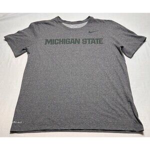 Michigan State Nike Dri-Fit Shirt Men’s Size Medium NCAA Gray Athletic Cut MSU
